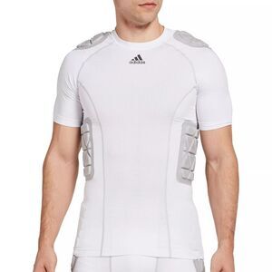 Adidas Techfit Padded Football Shirt White Gray Compression Shirt Top Men's XL